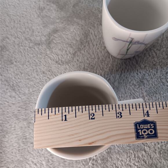 4 CORELLE Coordinates Shadow Iris Square 4" Coffee Mugs Replacements - Picture 5 of 8